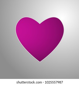 silver background with one pink hearts
