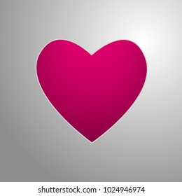 silver background with one red hearts