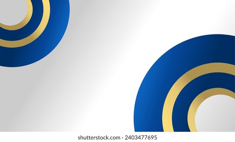 Silver background with round gold blue shapes. Modern silver blue background