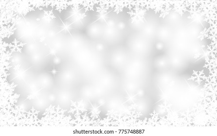 Silver background with snowflakes