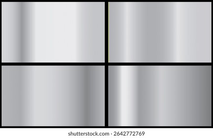 Ícone de vetor de textura de fundo de prata padrão sem costura. Gradiente metálico de gradação de ilustração para fundos, interface de banner. Placas brilhantes com efeito de prata.