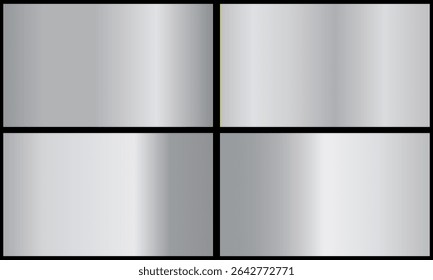 Ícone de vetor de textura de fundo de prata padrão sem costura. Gradiente metálico de gradação de ilustração para fundos, interface de banner. Placas brilhantes com efeito de prata.