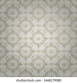 Silver background wallpaper. Floral - template for your design. Vector image