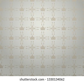Silver background wallpaper in royal style, vector image