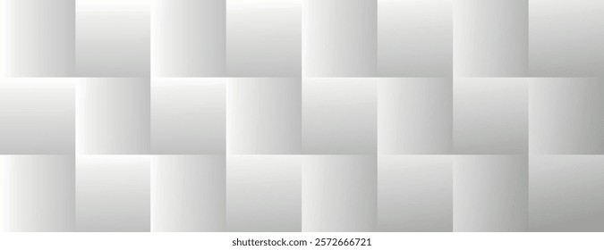 A silver background with a woven texture. The background features a silver color, creating a modern and sleek appearance. Square pattern background vector. Gray background.