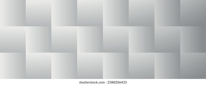 Silver background with a woven texture. The background features a metallic silver color, creating a sleek and modern silver appearance. Square pattern background vector. Gray background.