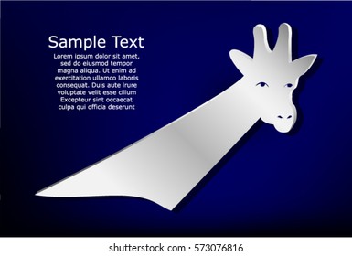 Silver badge on blue background.  Head of giraffe.