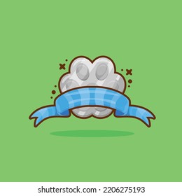 Silver Badges with Pet Footprint Shape Vector