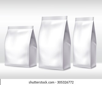 Silver bag package on a white background