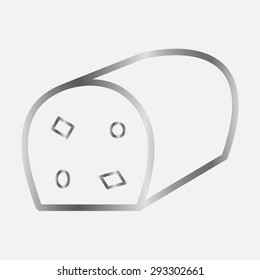 Silver Bakery, pastry icons set - bread 