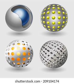 Silver ball business icon collection for creative work