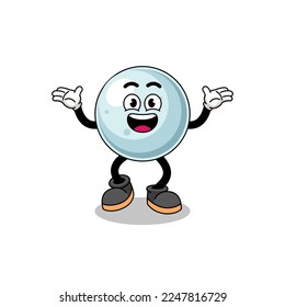 silver ball cartoon searching with happy gesture , character design