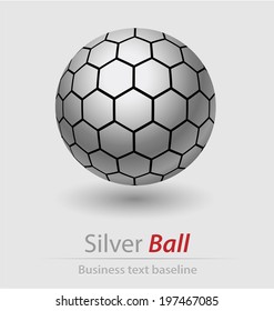 Silver ball elegant icon for creative graphics and design