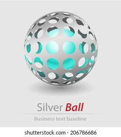 Silver ball elegant icon for creative design