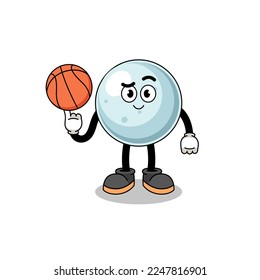 silver ball illustration as a basketball player , character design