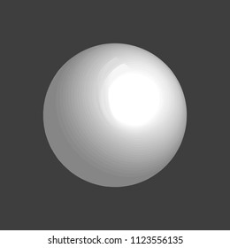 silver ball with light on a black background