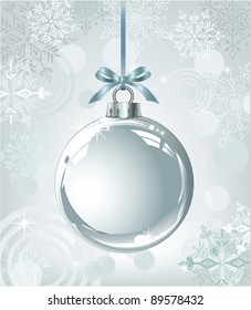 silver ball on abstract christmas background