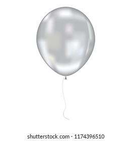silver balloon isolated on a white background