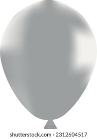 silver baloon on transparent background