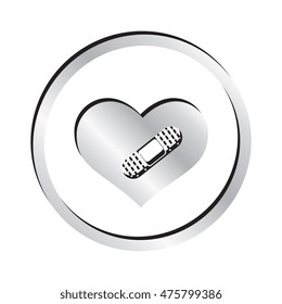 Silver Bandaged Heart Icon