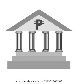 Silver bank and peso sign on white background