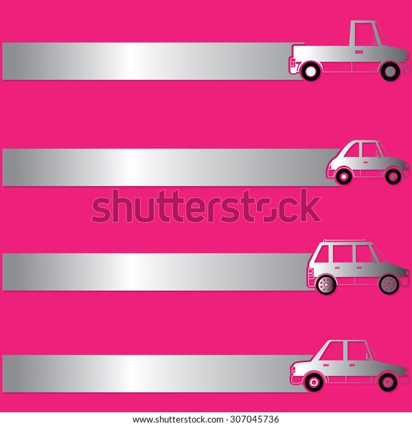 Silver bars for fill your text with various\
vehicles is The main topic. In vector\
style.