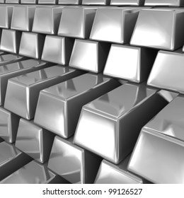 Silver bars. Vector