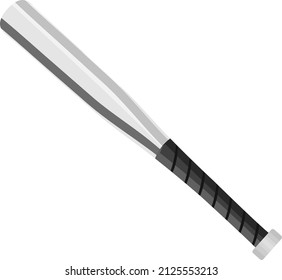 Bate de béisbol plateado, ilustración, vector sobre un fondo blanco.
