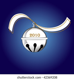 campana de plata con 2010 - año nuevo