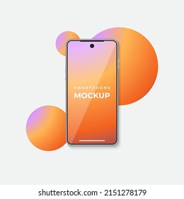 Silver bezel smartphone screen mockup template