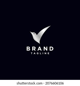 Silver Bird Icons Forming a Checklist Symbol