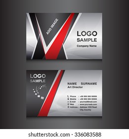 Silver And Black Business Card Design Template