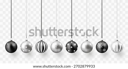 Silver and black christmas balls