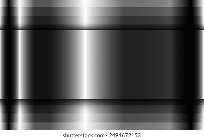 Silberschwarzer Chrom-Metall-Hintergrund glänzend metallisch, Vektorillustration.
