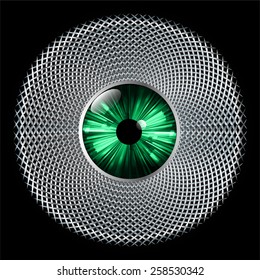 silver black color Light Abstract Technology background for computer graphic website internet and business. green eye