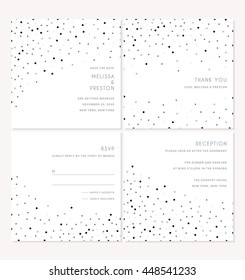 Silver and Black Confetti Wedding Set