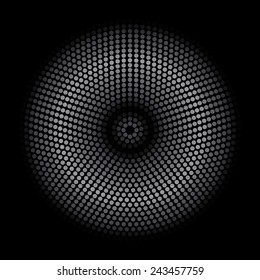 silver black dots circle
