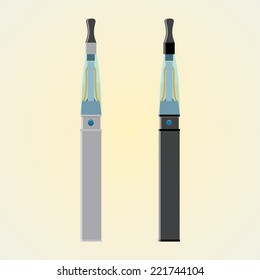 silver and black electronic cigarette illustration