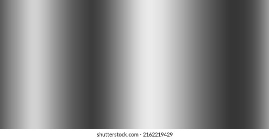 Silver black foil texture background. Vector shiny and metal steel gradient template for chrome border, iron frame, ribbon or label design