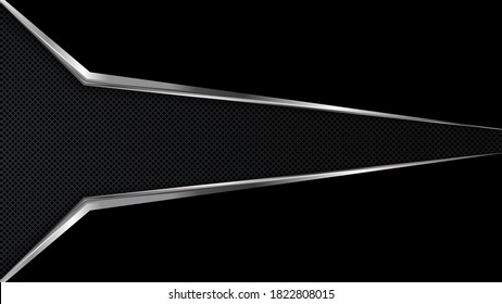 Silver and black metal background. Abstract vector illustration