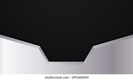 Silver and black metal background. Abstract vector illustration