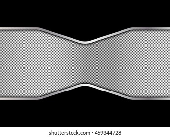 Silver and black metal background. Abstract vector illustration
