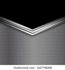 Silver and black metal background. Vector illustration.