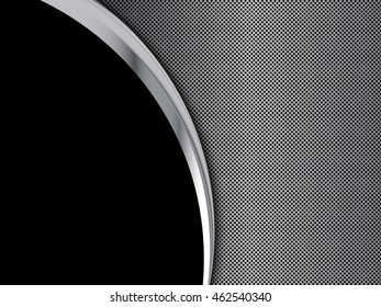 Silver and black metallic background. Abstract vector illustration