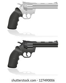 silver and black revolvers vector illustration isolated on white background
