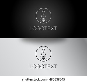 Silver and Black Rocket Vector can be used as logo template and icon