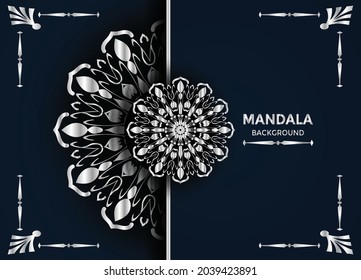 Plata y negro Redondo árabe fondo islámico Vector Premium