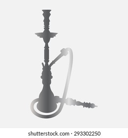 Silver black silhouette of a hookah 