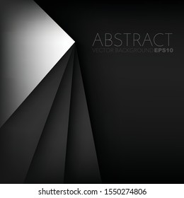 Silver and black triangle geometric Vector background abstract overlap layer 