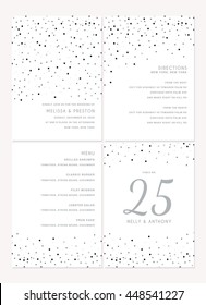 Silver And Black Wedding Invitation Bundle